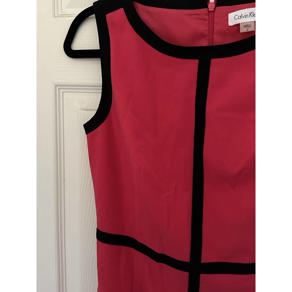 Calvin Klein Sleeveless Sheath Dress Pink Size 2 - Picture 5 of 6